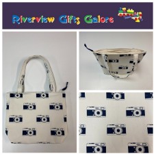 Medium Tote Bag with Zip - Cameras Medium Tote Bag with Zip - Cameras
